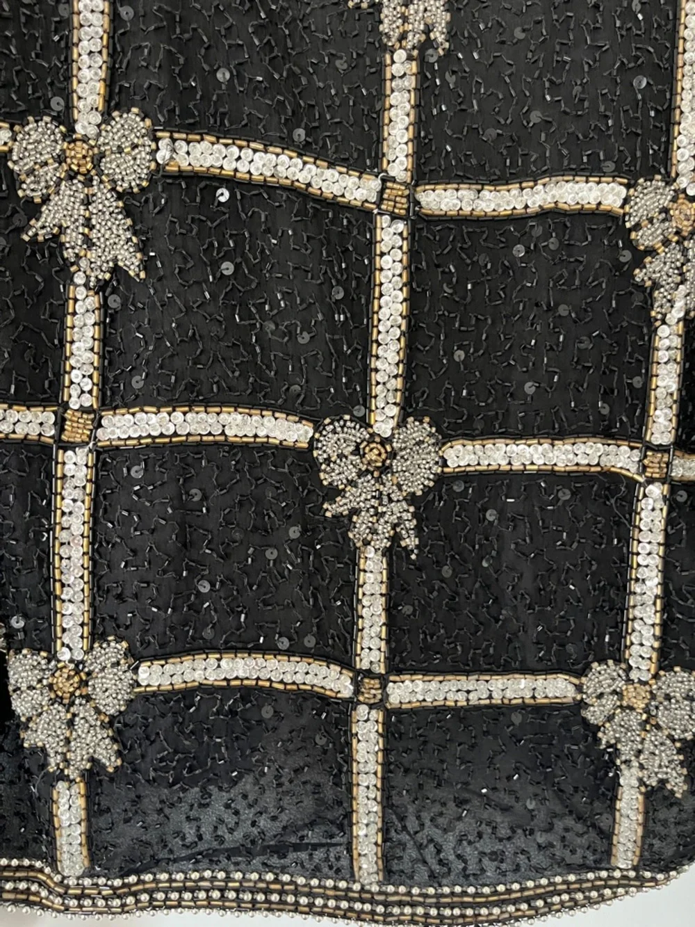 Vintage Embellished Black Sequin Cropped Jacket - Picture 15 of 16